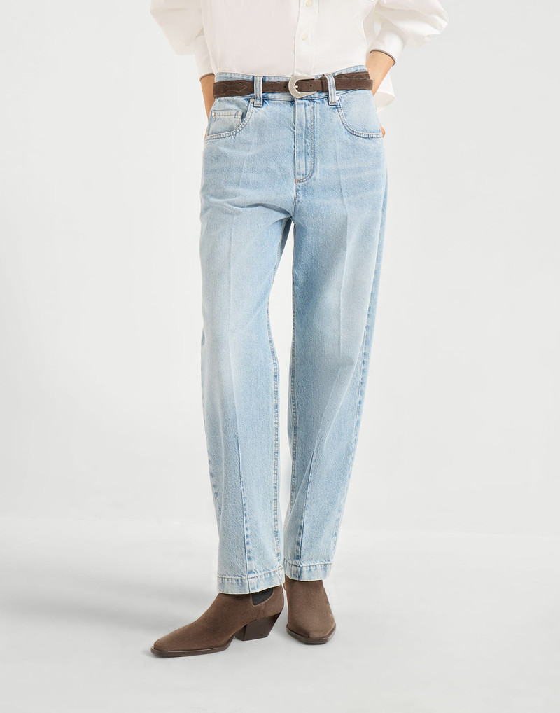 Authentic denim loose trousers 1