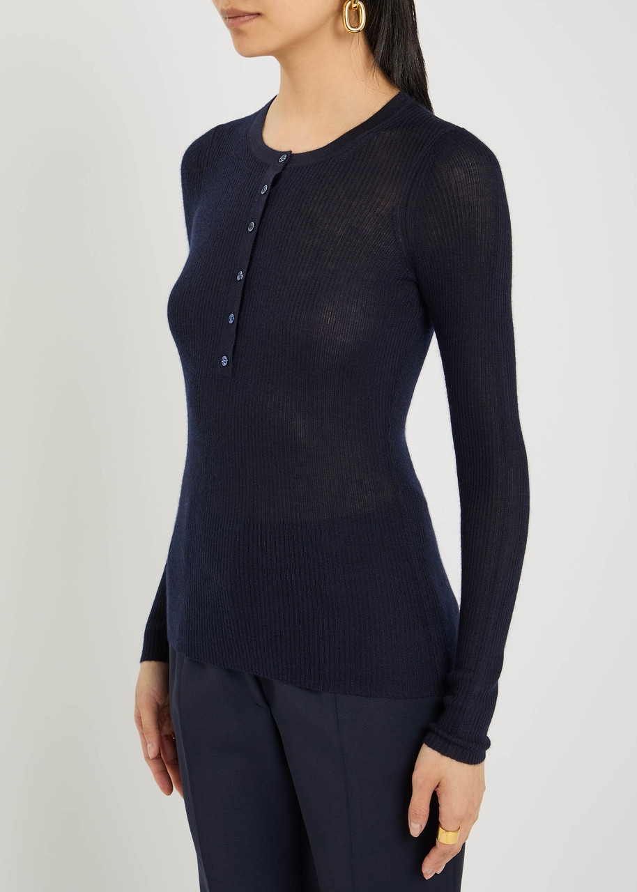 Gabriela Hearst Julian Henley Cashmere and Silk-blend top - 2