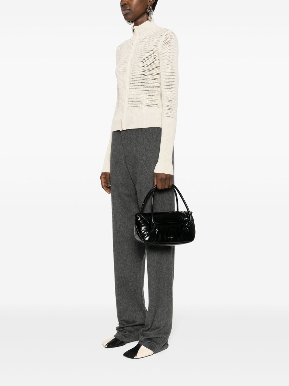 padded leather shoulder bag - 2
