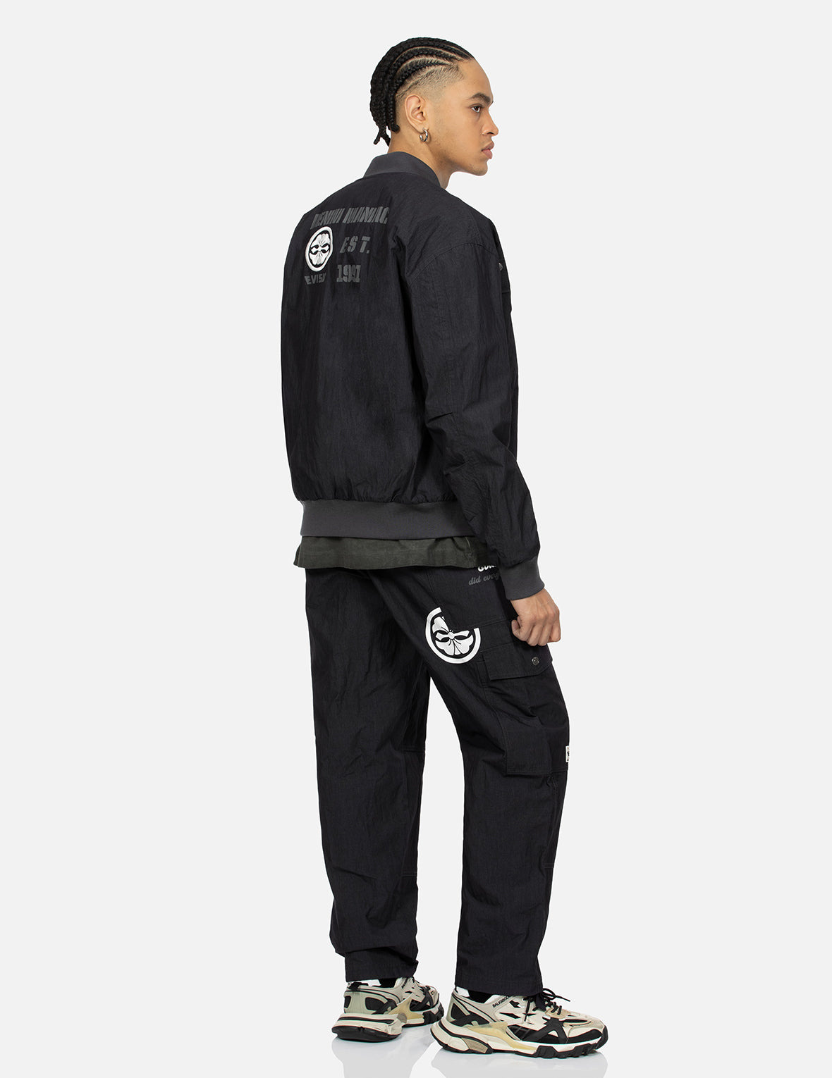 MULTI BRANDING PRINT AND EMBROIDERY LOOSE FIT BOMBER JACKET - 4