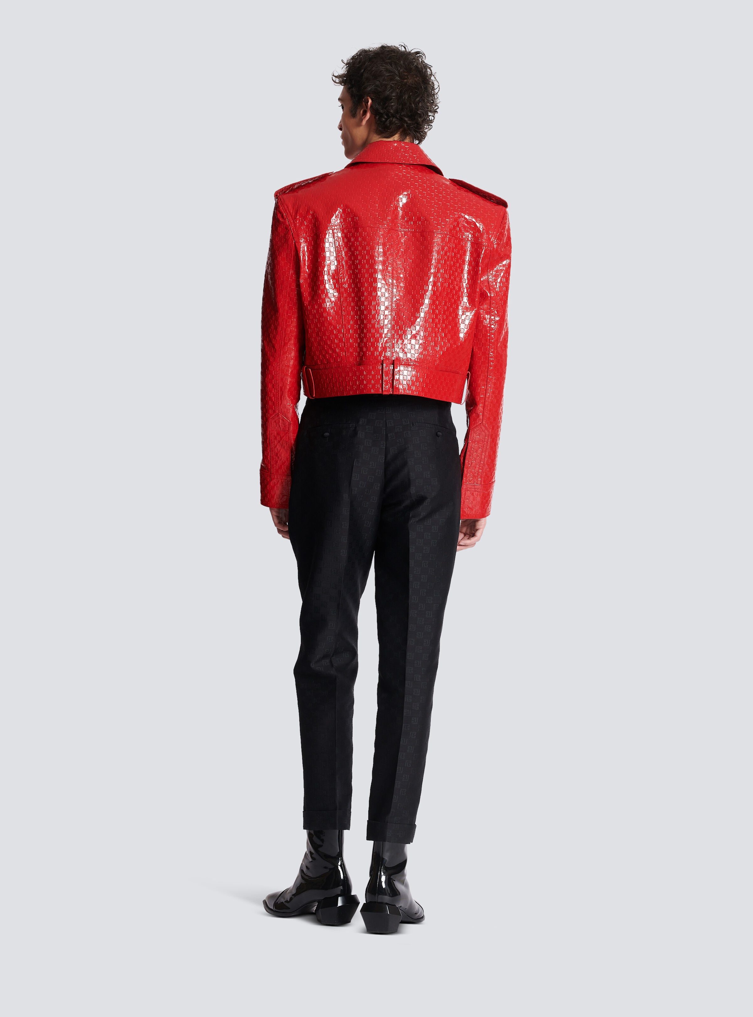 Patent leather mini monogram jacket - 4