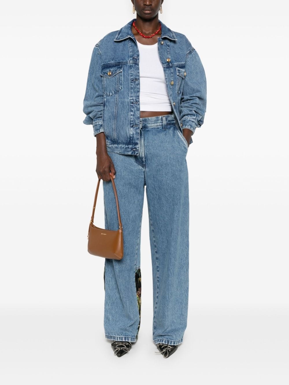embroidery-panel baggy jeans - 2