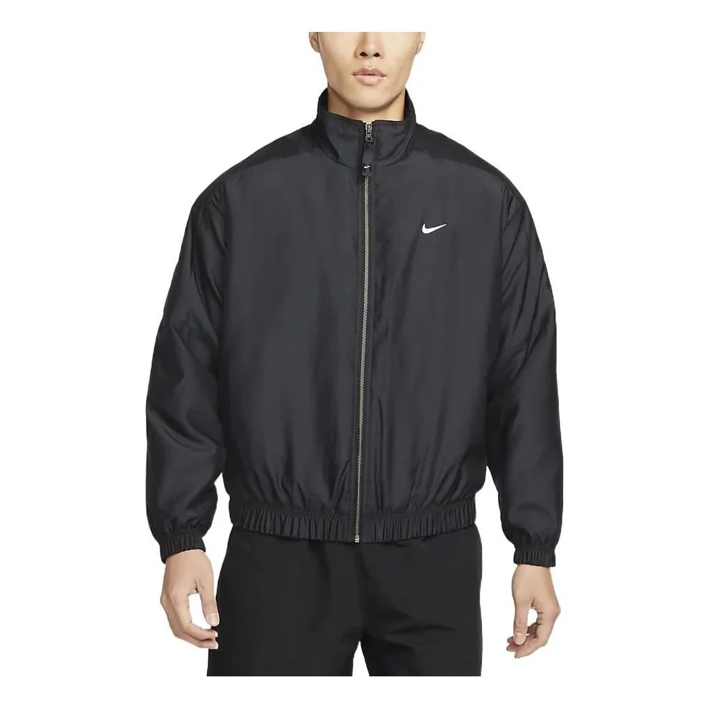 Nike Solid Color Logo Stand Collar Jacket Black DN1267-011 - 1