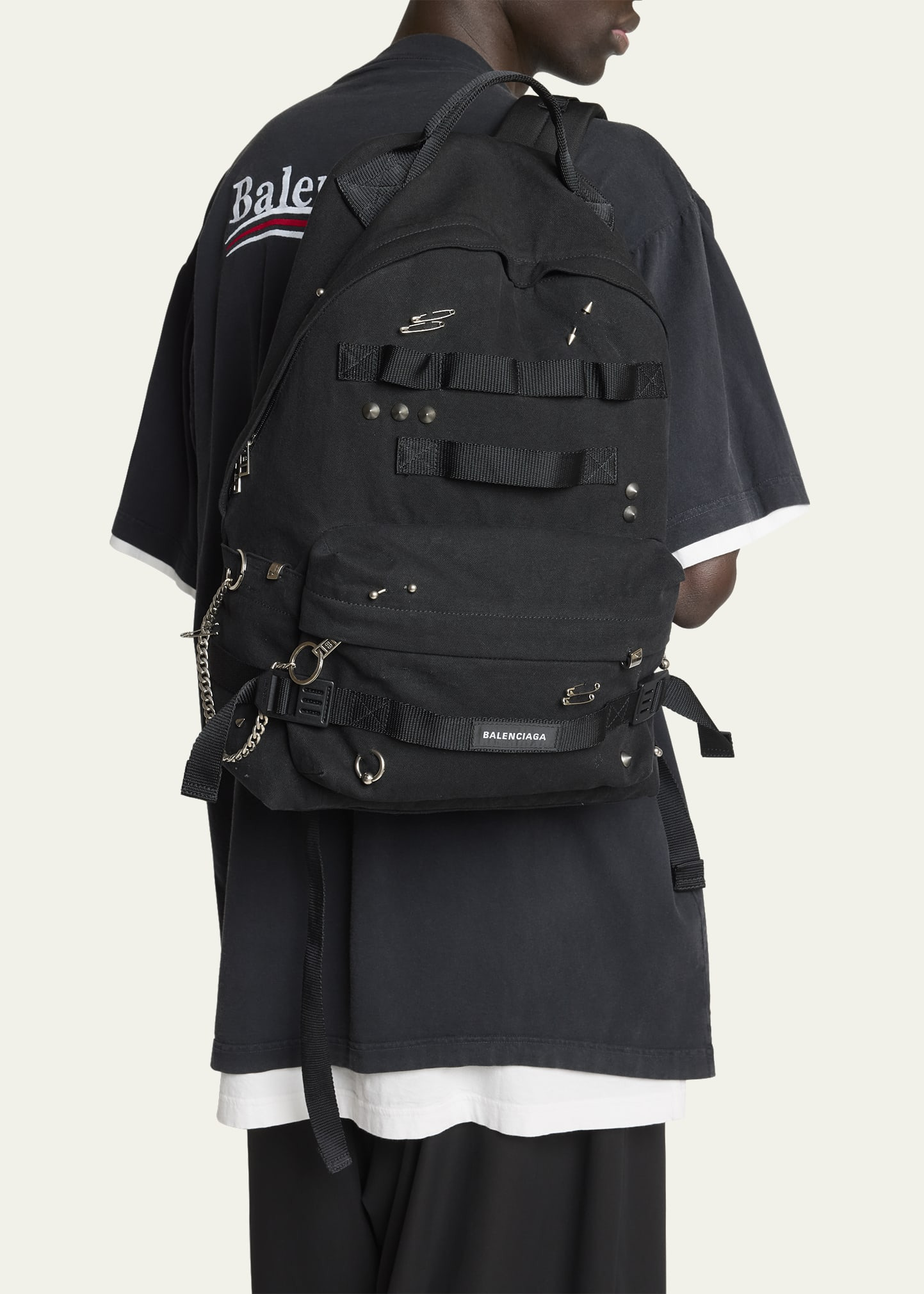 Men's Army Pierced Canvas Backpack - 2