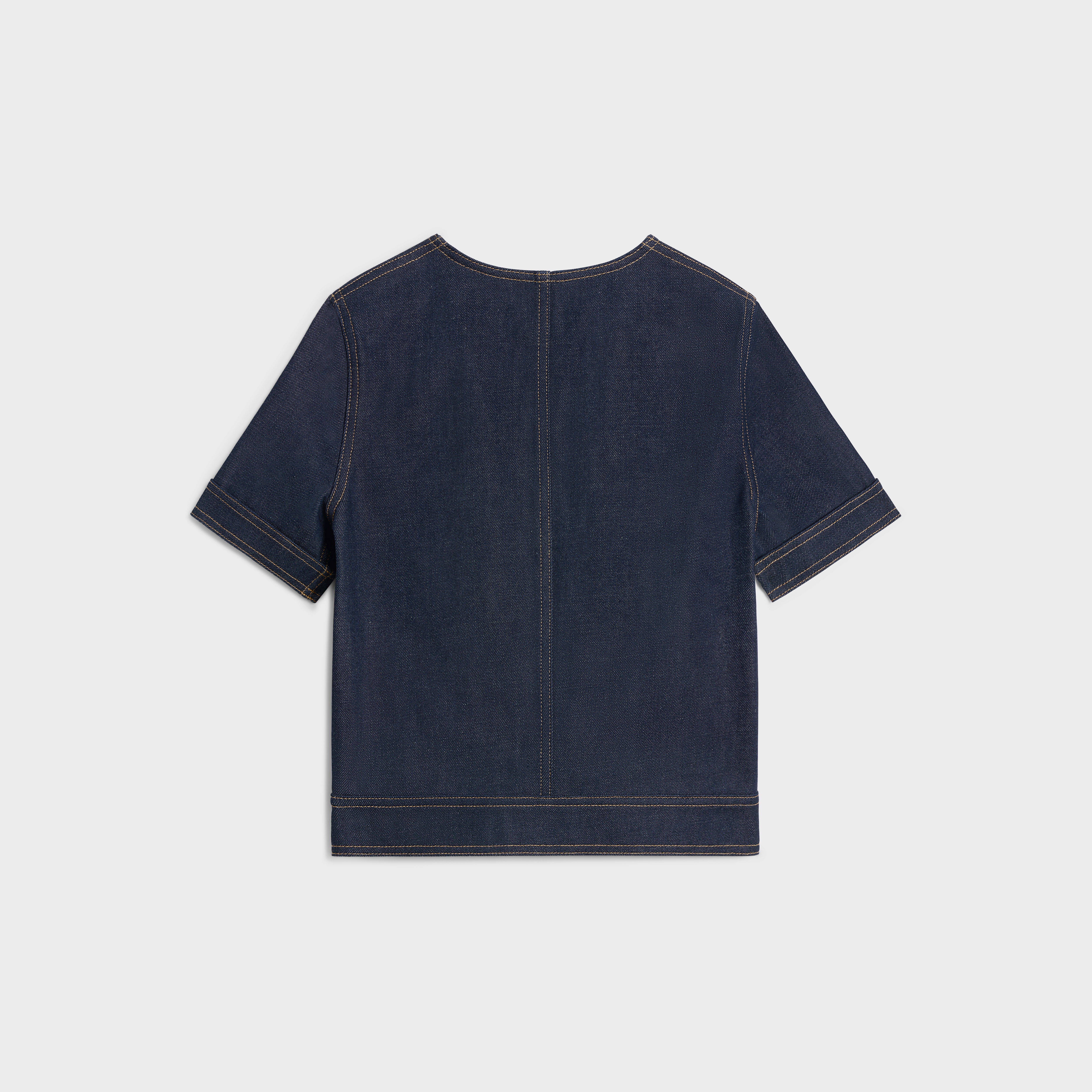 cropped jacket in raw wash denim - 2