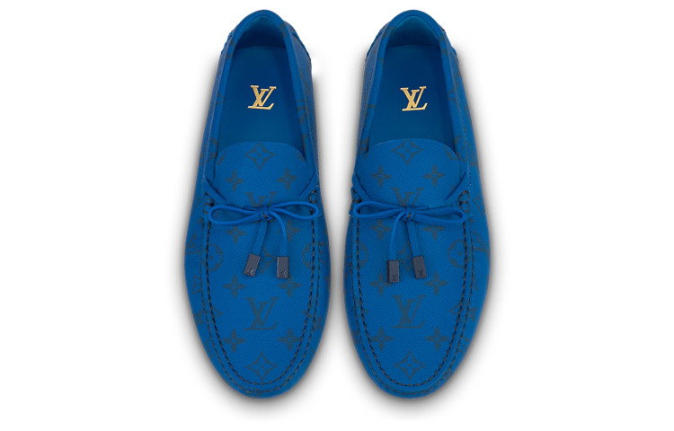 LOUIS VUITTON Driver Moccasin Shoes 'Blue Monogram' 1AAQ02 - 2