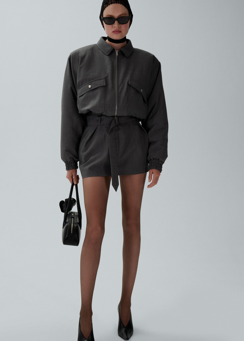 MAGDA BUTRYM Belted mini skirt in grey outlook