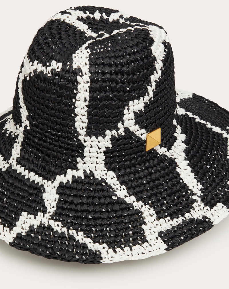 Valentino GIRAFFA RE-EDITION MOTIF RAFFIA FEDORA HAT outlook