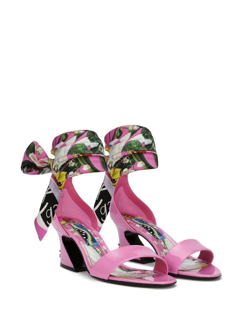 60mm silk ankle wrap sandals - 2