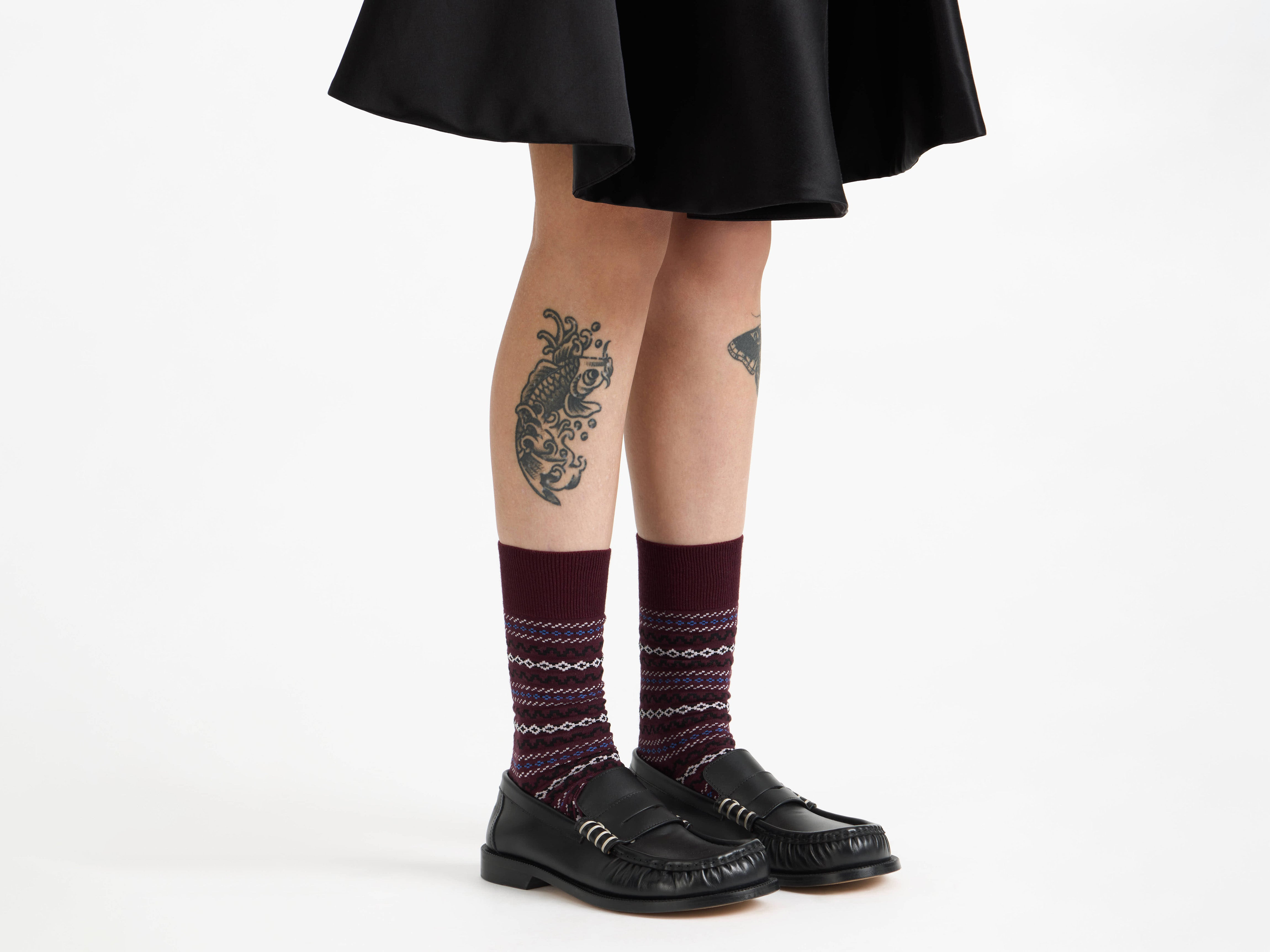 FAIRISLE SOCK IN BLACK - 2