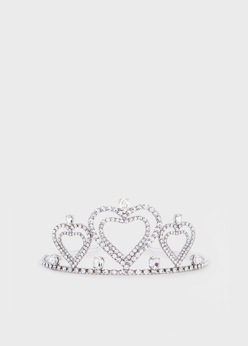 METAL TIARA WITH CRYSTALS AND HEARTS 1