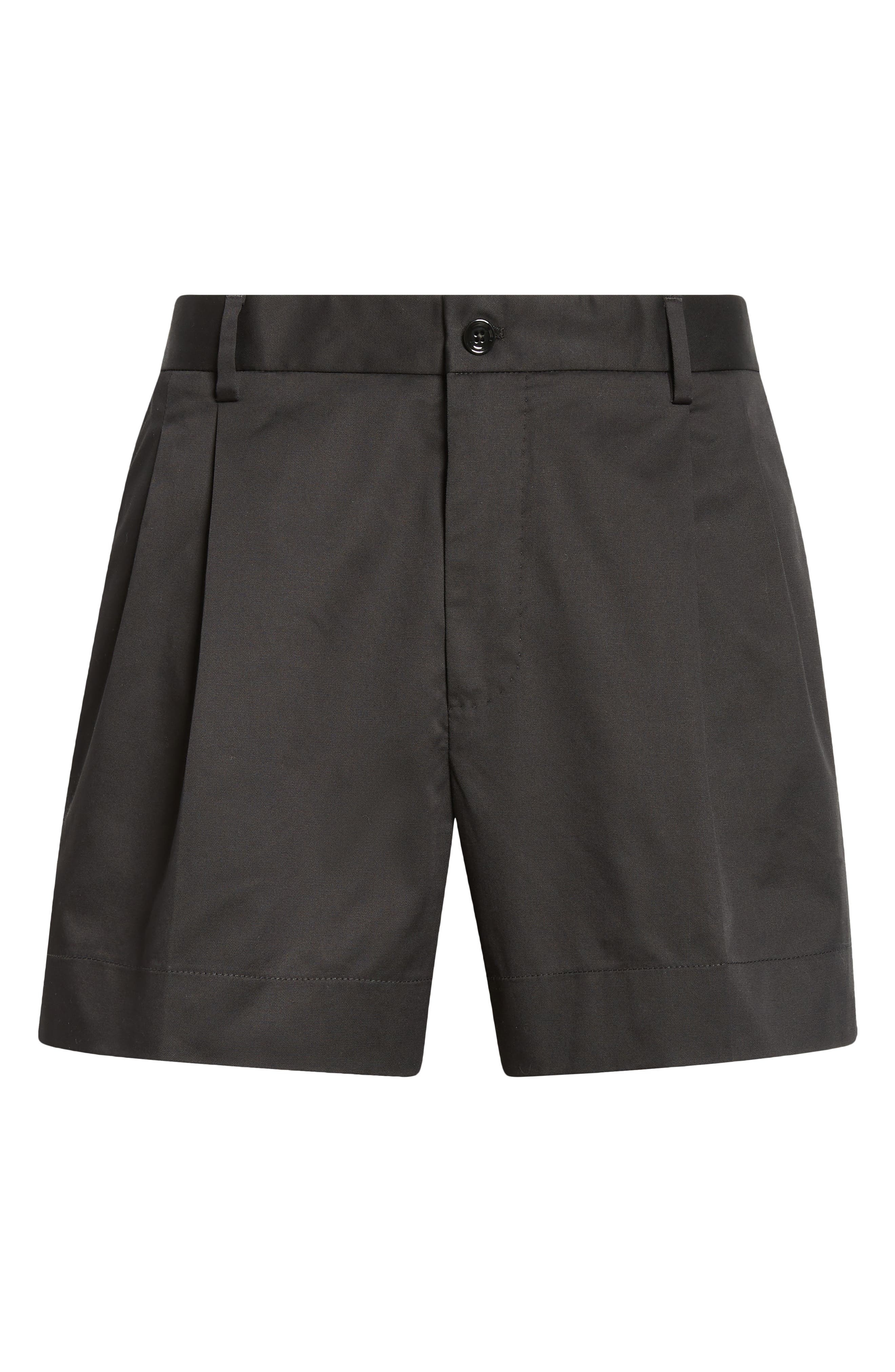 Dolce&Gabbana Pleated Stretch Cotton Bermuda Shorts in Black at Nordstrom - 6