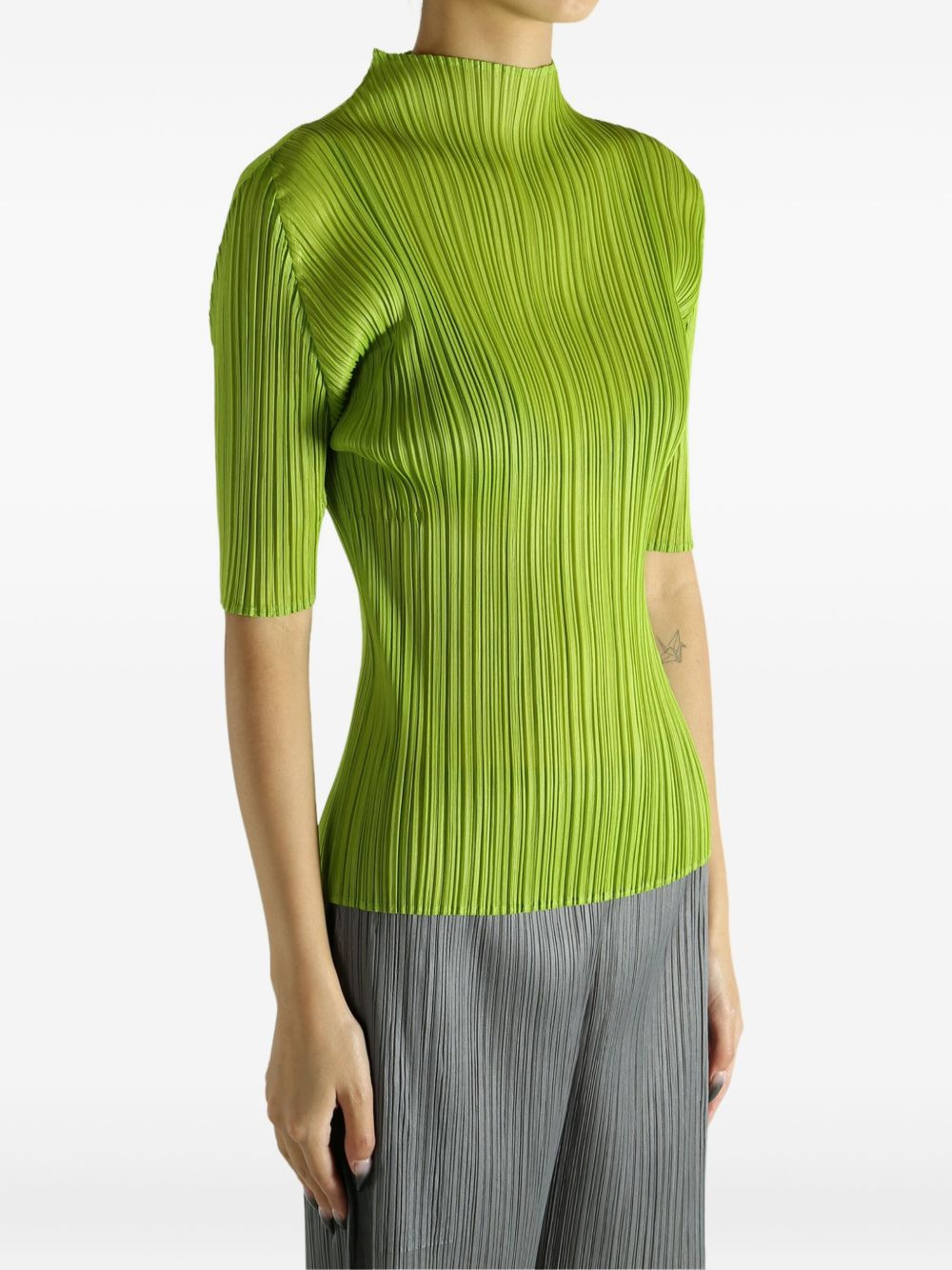 Lucid Pleats high-neck top - 3