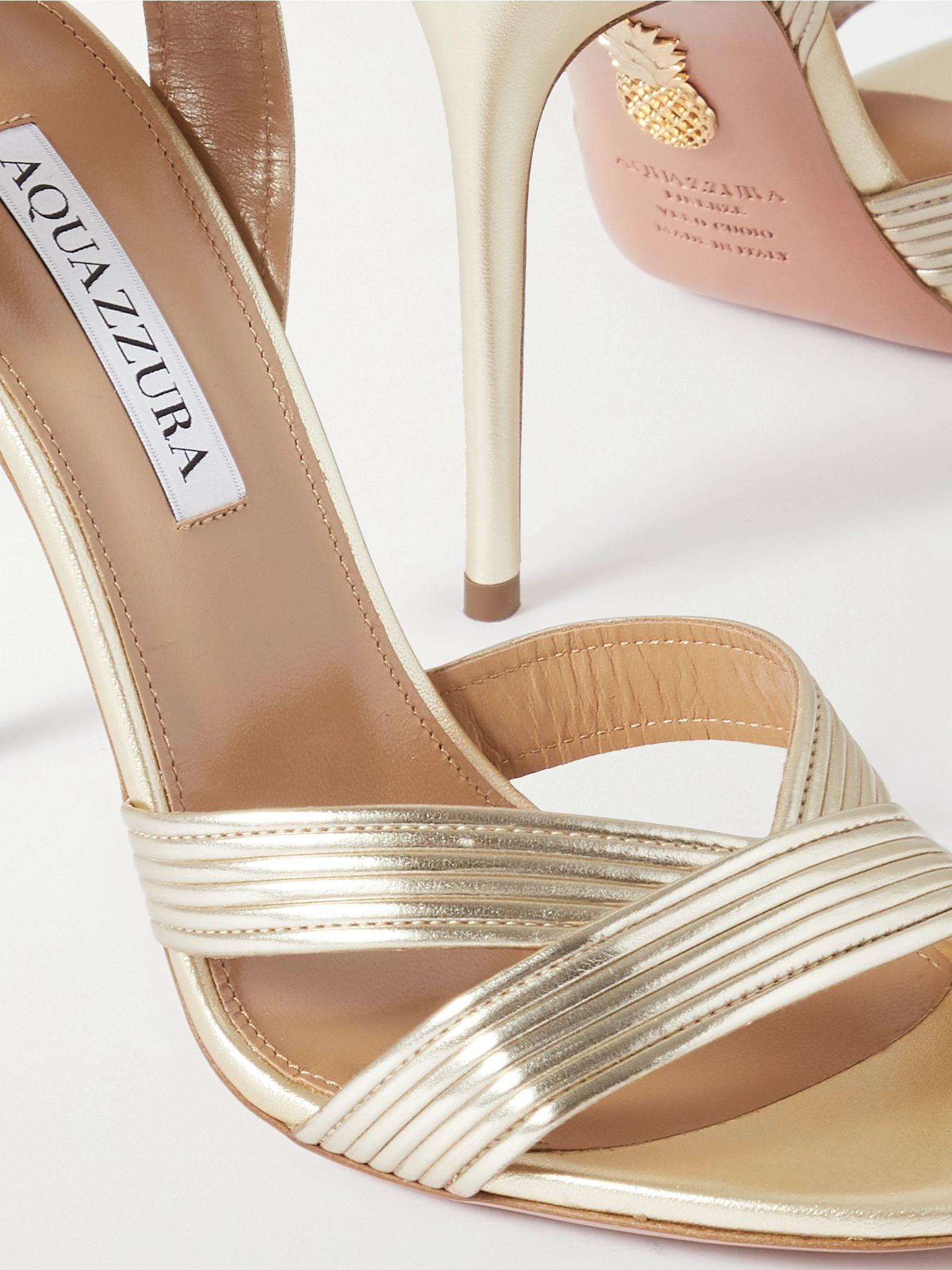 Ari 105 metallic leather sandals Gold - 4