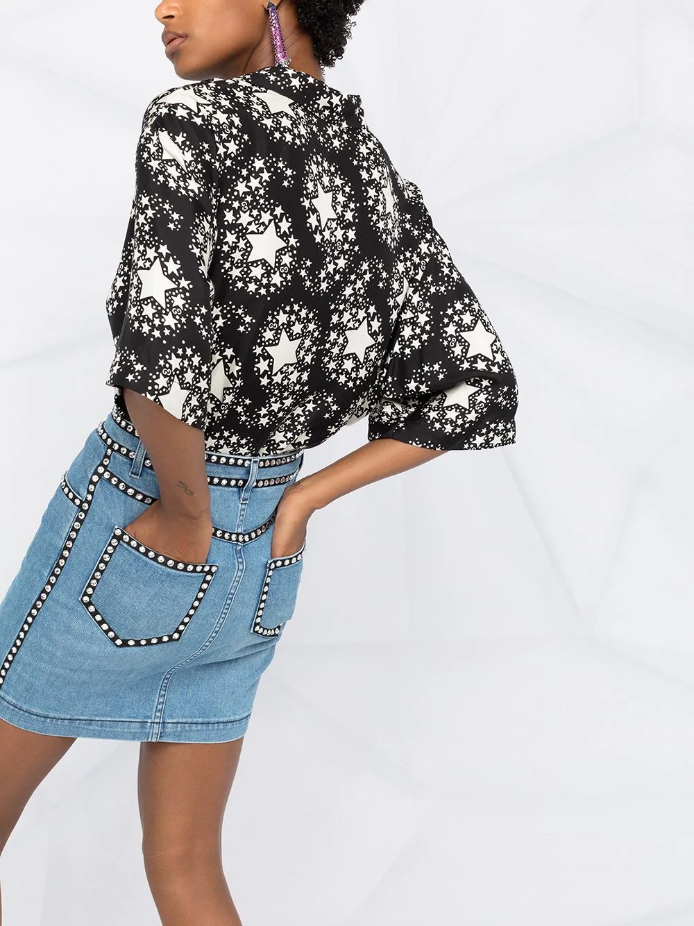 stud-trim denim skirt - 5