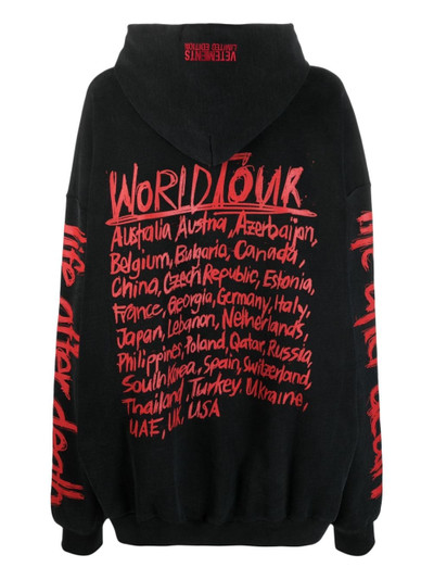 VETEMENTS World Tour-print cotton hoodie outlook
