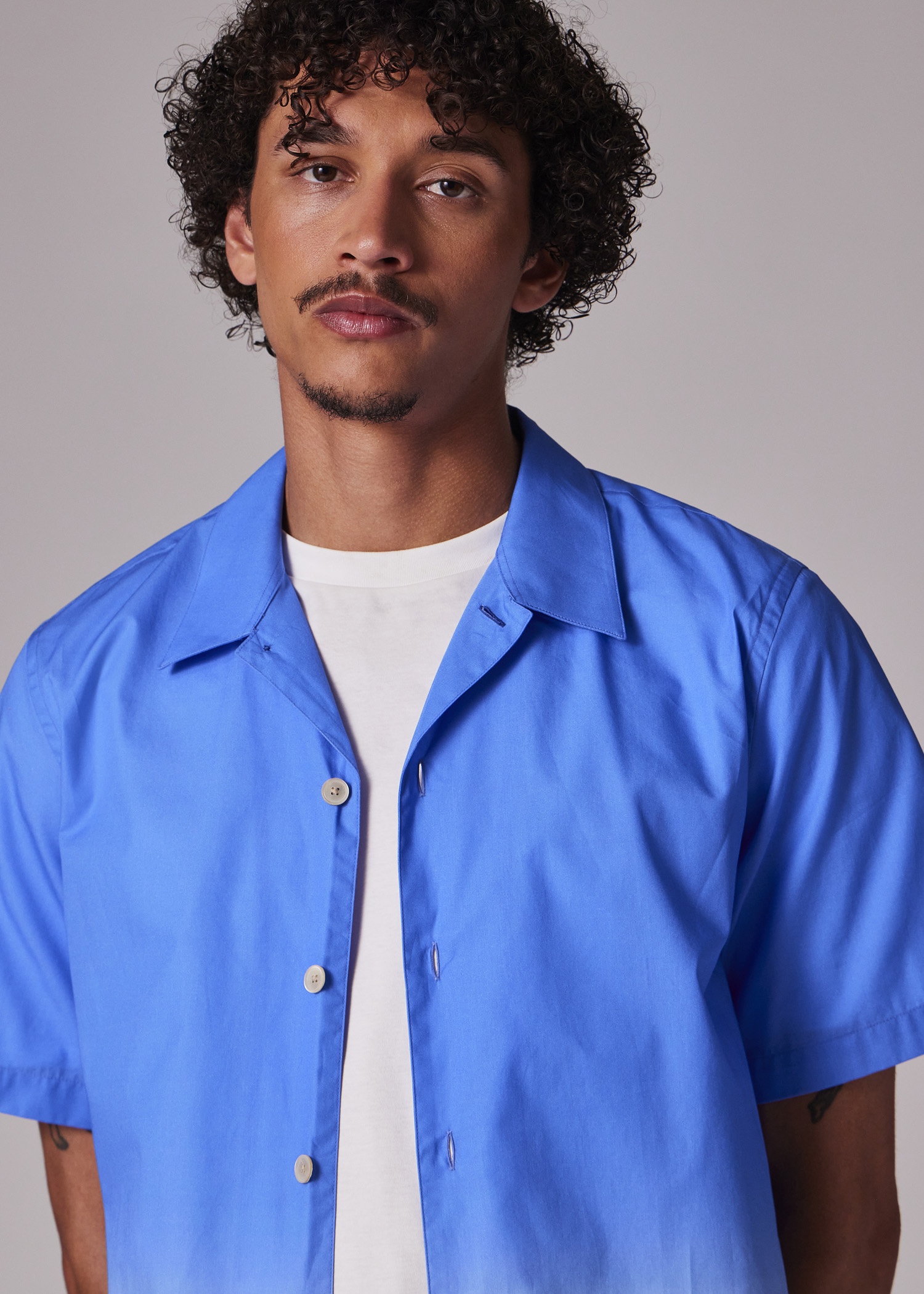 Blue Swiss Alps Print Short-Sleeve Shirt - 6