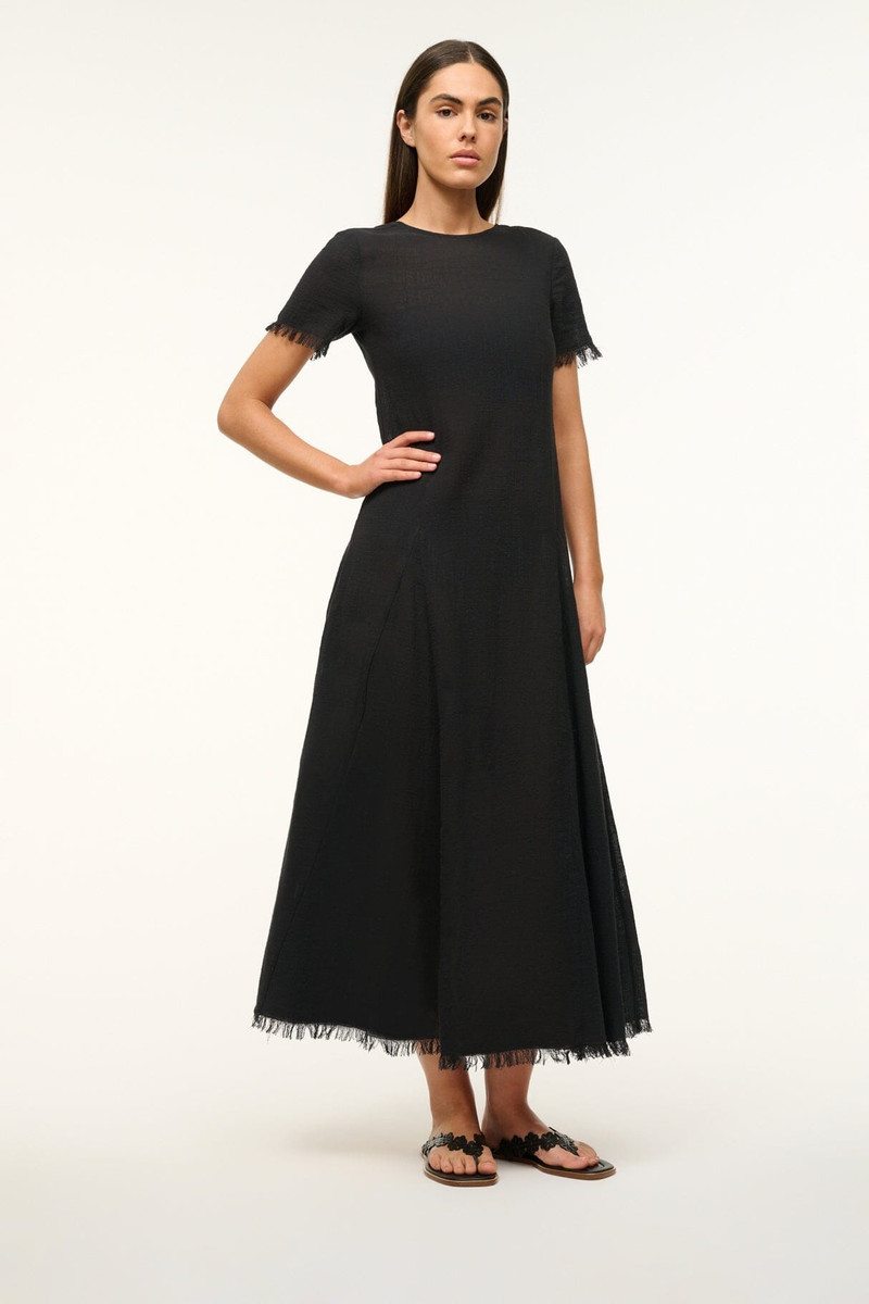 STAUD DANTE FLORAL THONG SLIDE BLACK 2