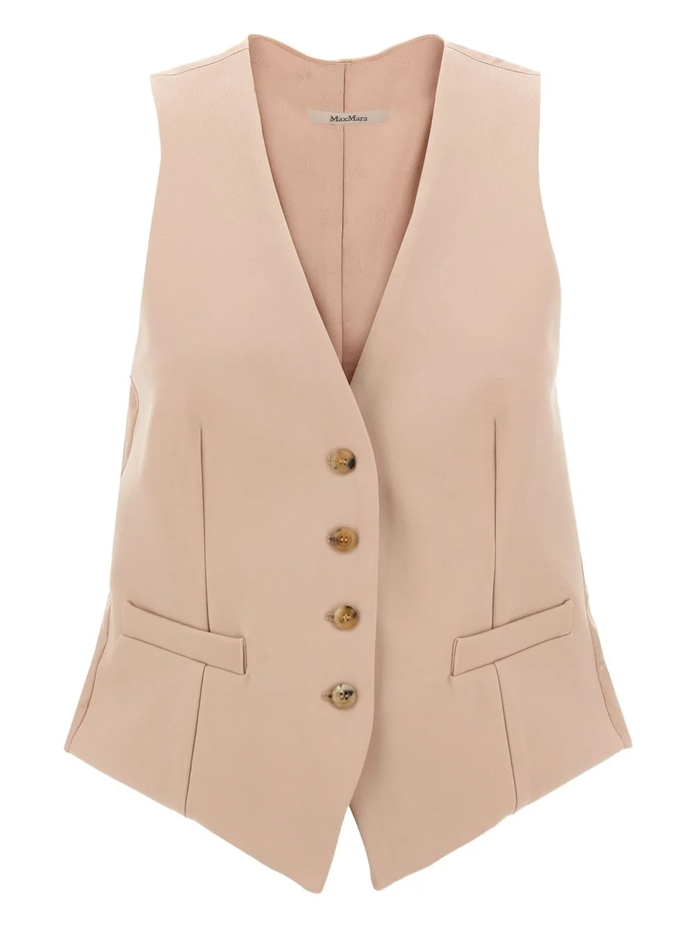 button-fastening drawstring vest - 1