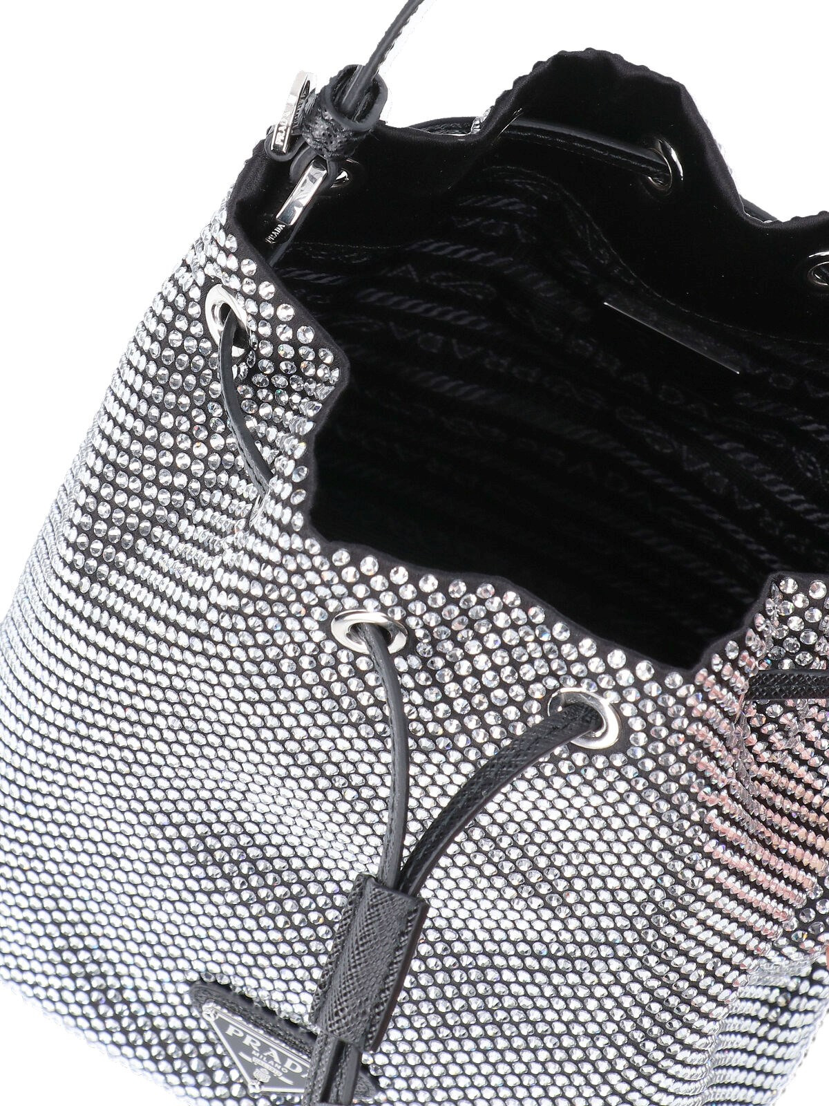 'DUET' RHINESTONE BUCKET BAG - 4