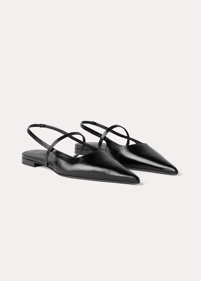 The Sharp Slingback Flat black 3