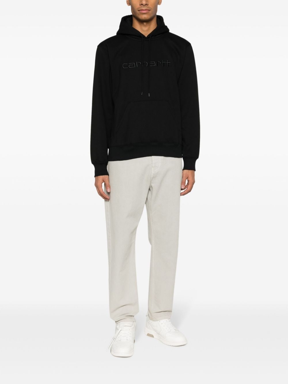 logo-embroidered cotton-blend hoodie - 4