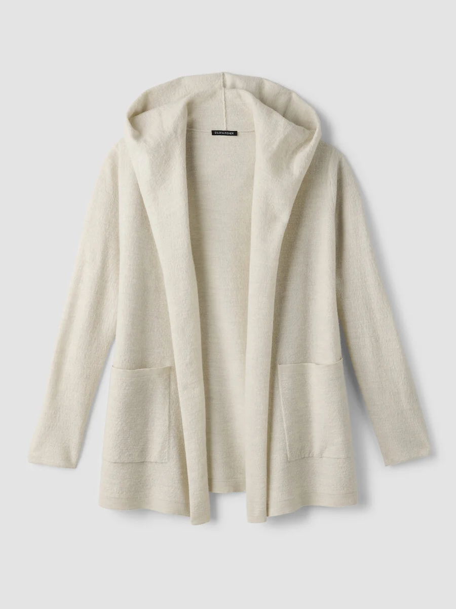 Fine Felted Wool Hooded Cardigan in Regenerative Wool - 1