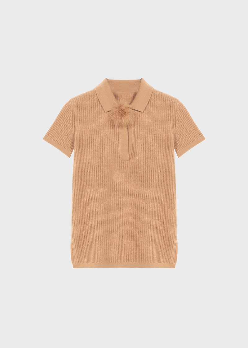 POLO SHIRT WITH MARABOU POM-POMS 1
