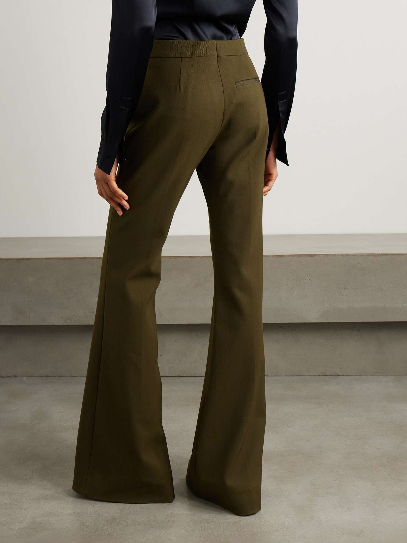 Twill flared pants Green - 4