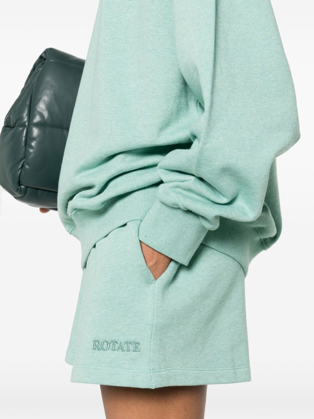 logo-embroidered mélange shorts - 5