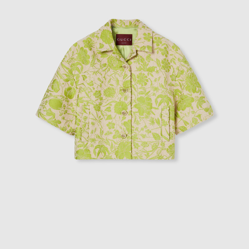 Flora cotton bouclé jacquard jacket 1