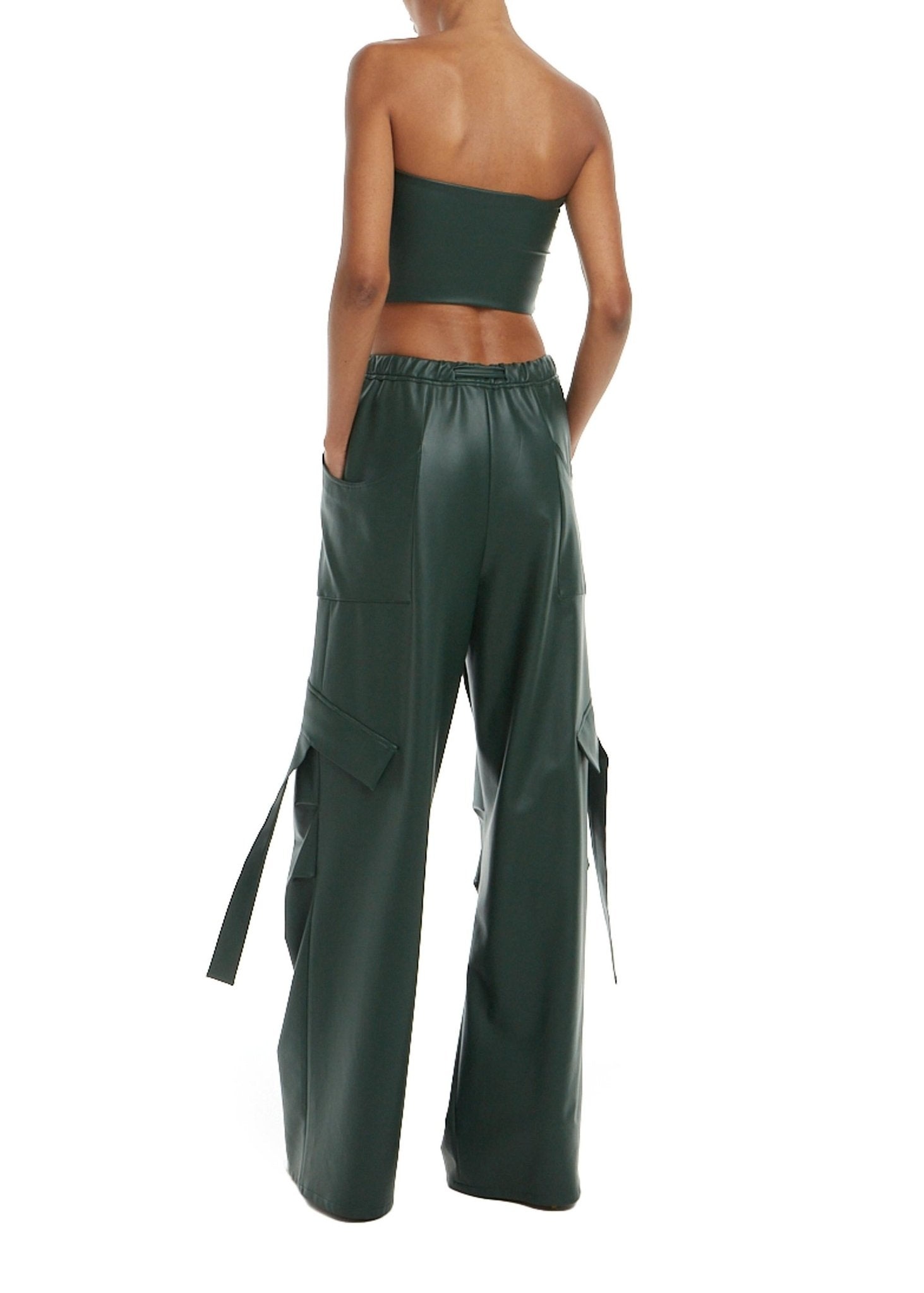 Faux Leather Tube Top - 2