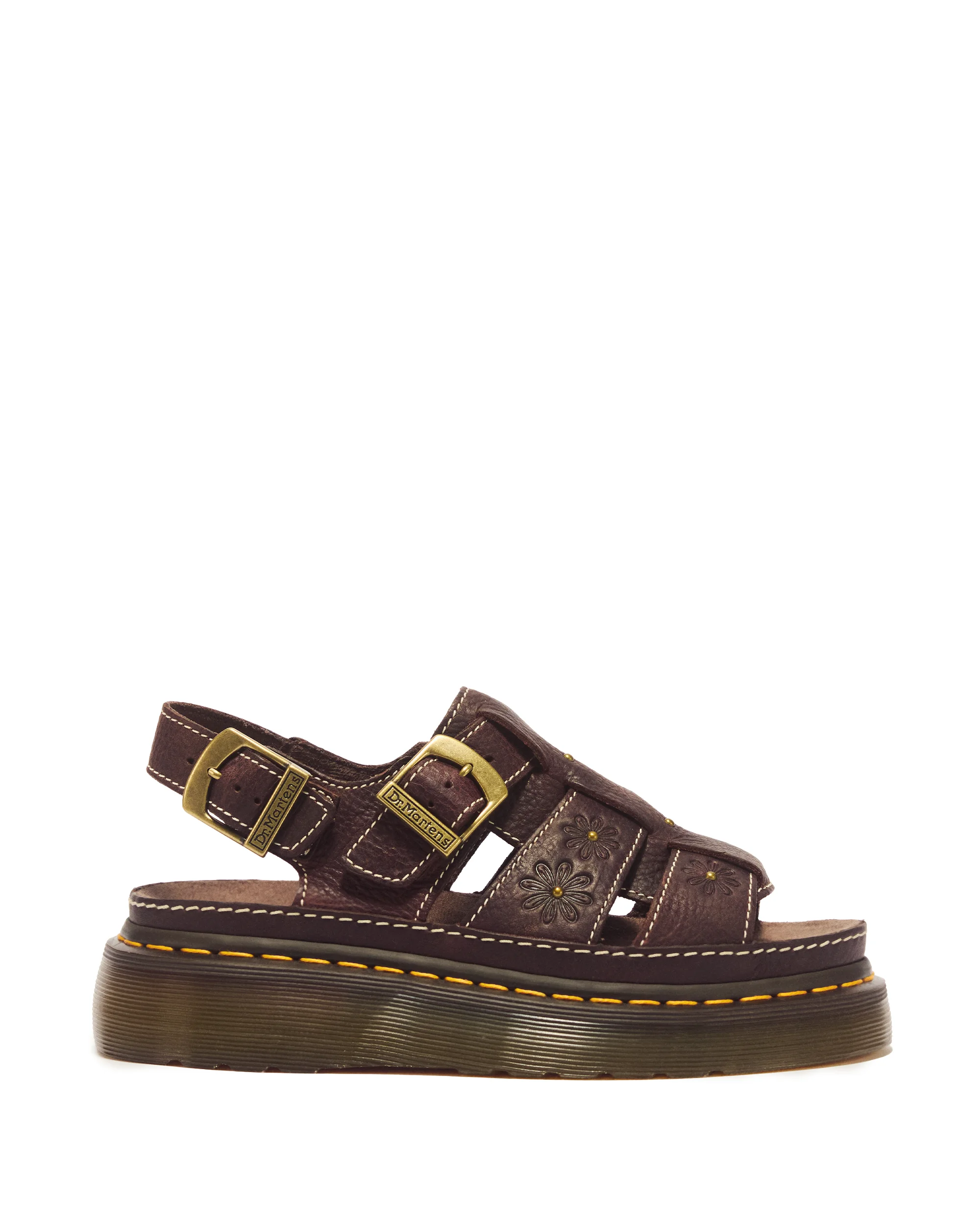 Wrenlie Open Toe Grizzly Leather Fisherman Platform Sandals - 1