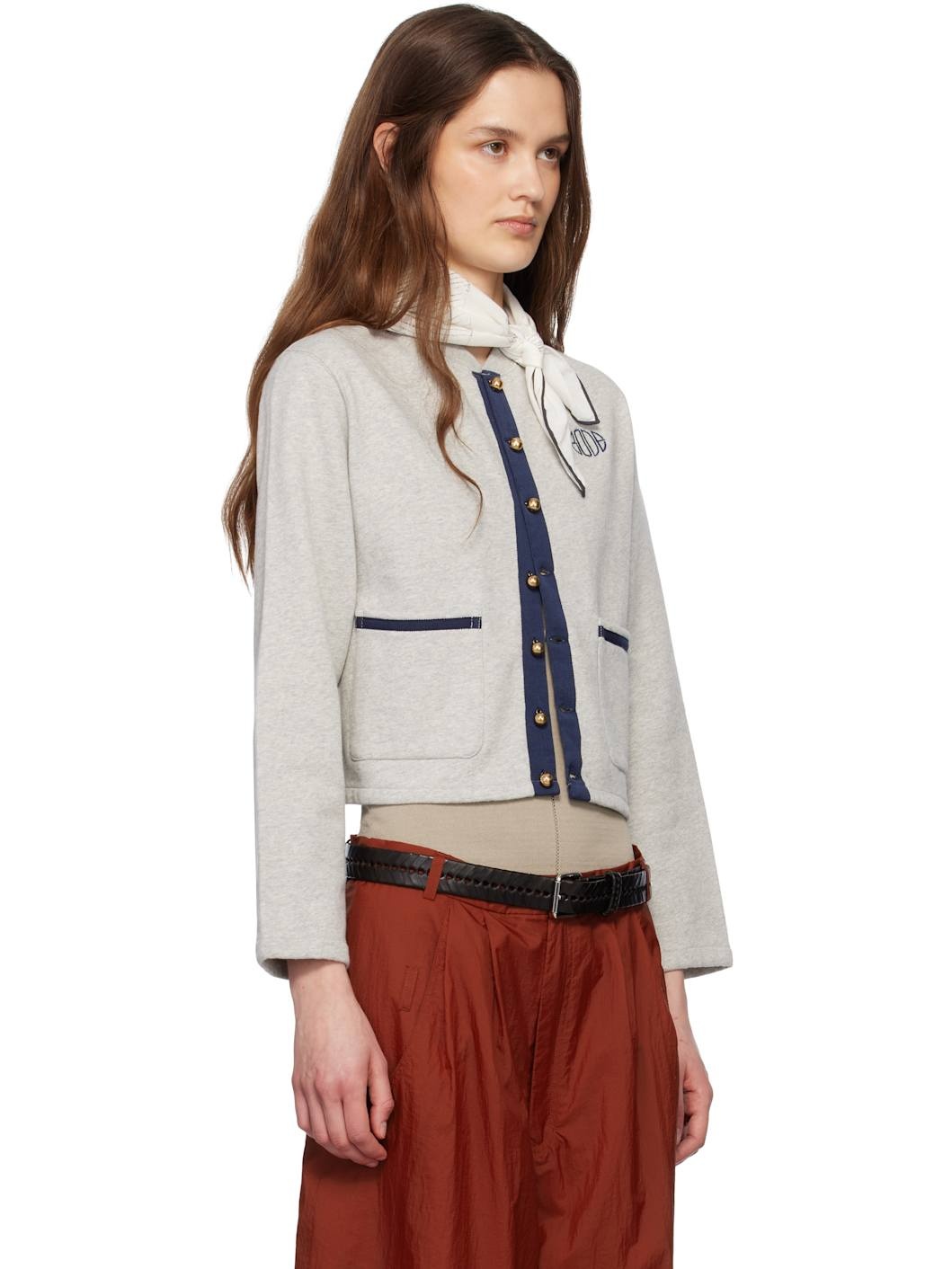 Gray Heathered Cardigan - 2