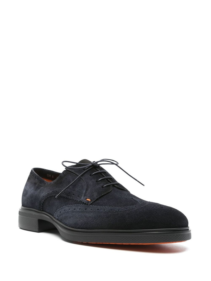 Santoni suede Oxford shoes outlook