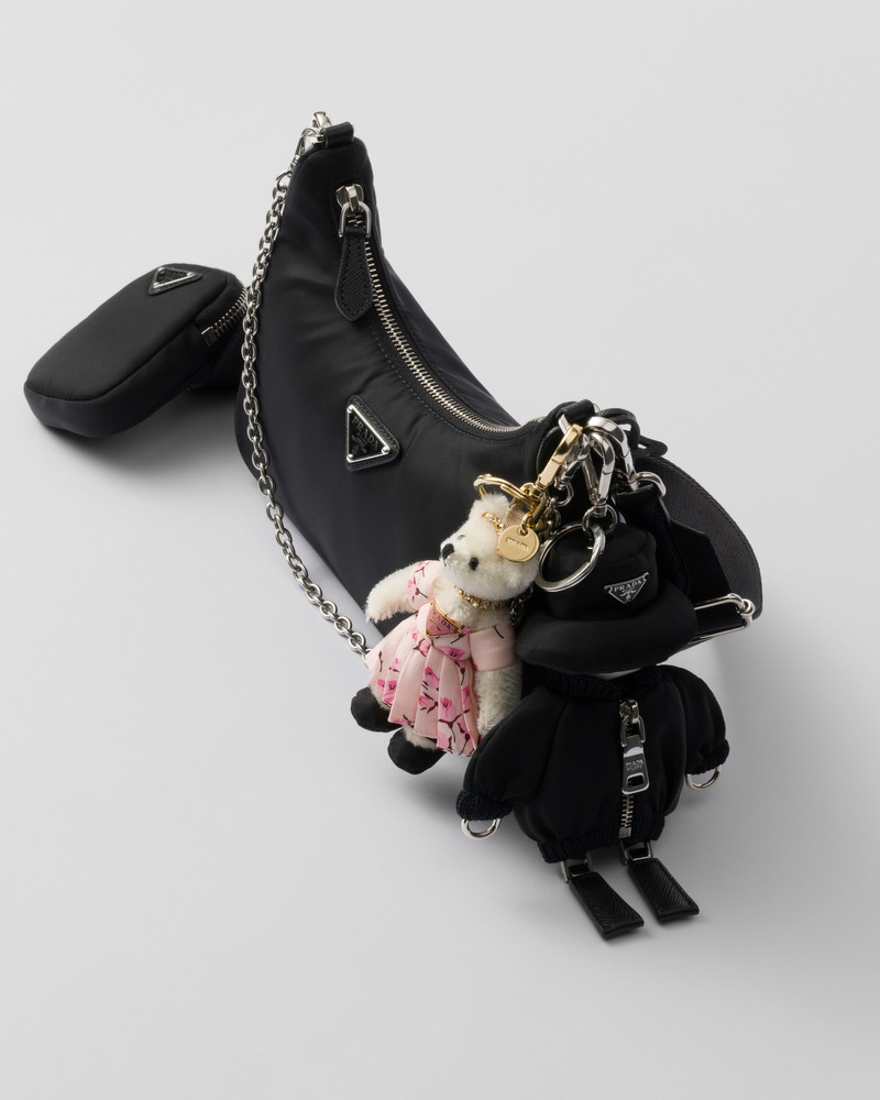 Prada Re-Nylon key ring trick with shoulder strap outlook