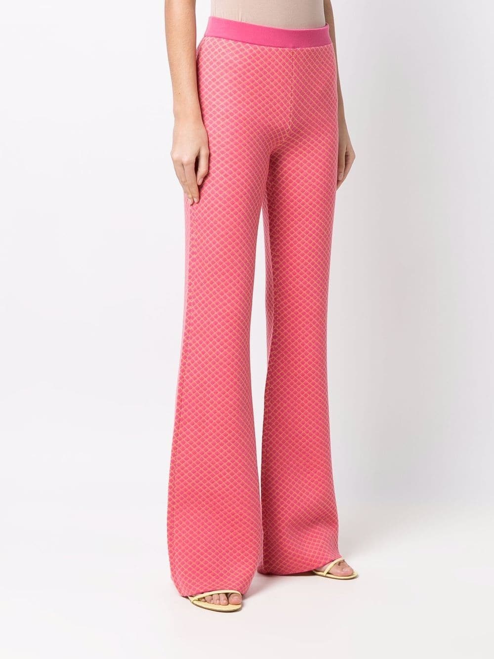 flared jacquard-knit trousers - 3