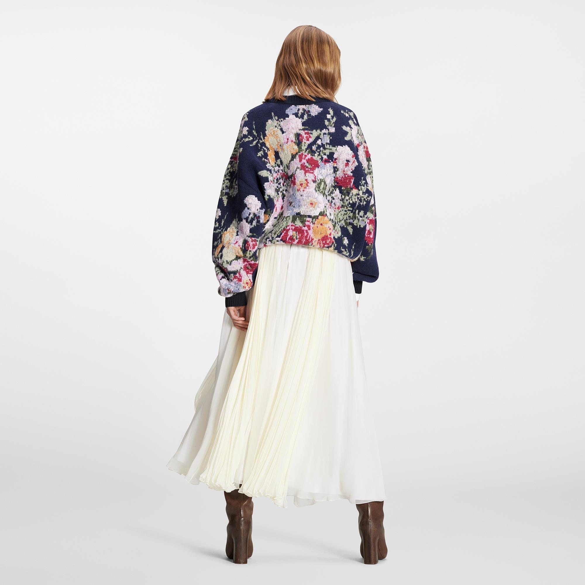 Fluid Silk Chiffon Midi Skirt - 3