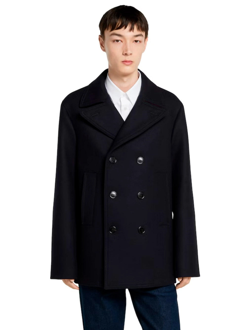 Gucci Men Wool And Leather Peacoat - 3