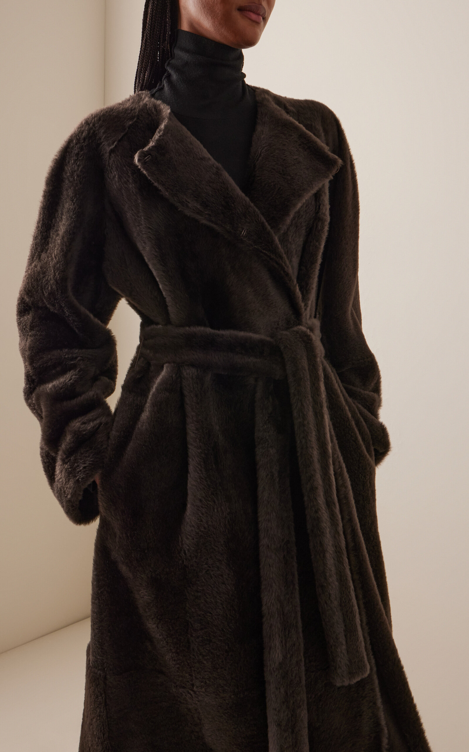 Madelina Shearling Coat brown - 3