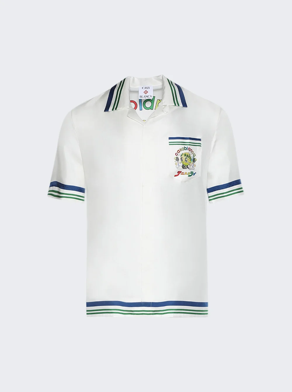 Cuban Collar Short Sleeve Shirt Tennis Mascot - 1