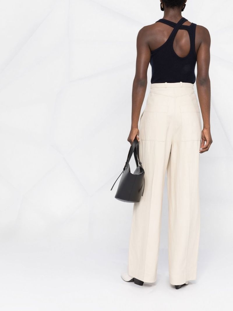 high-waisted wide-leg trousers - 6