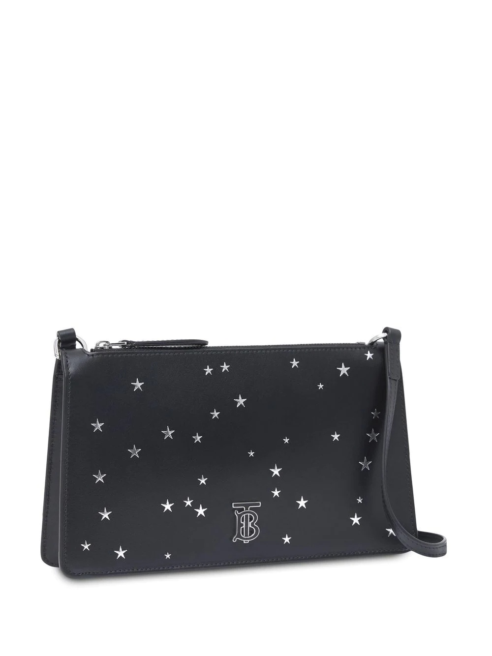 star-print leather shoulder bag - 3