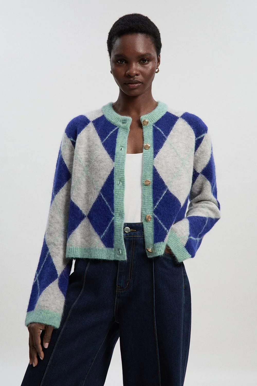 Premium Alpaca Wool Blend Fairisle Knitted Cardigan - 1