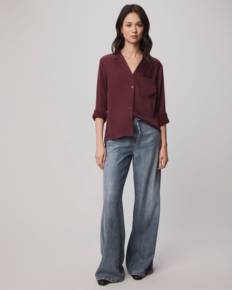 Splendid Serena Satin Button Down outlook