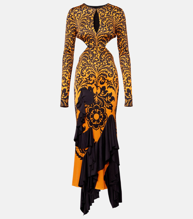 Printed open-back midi dress - 1