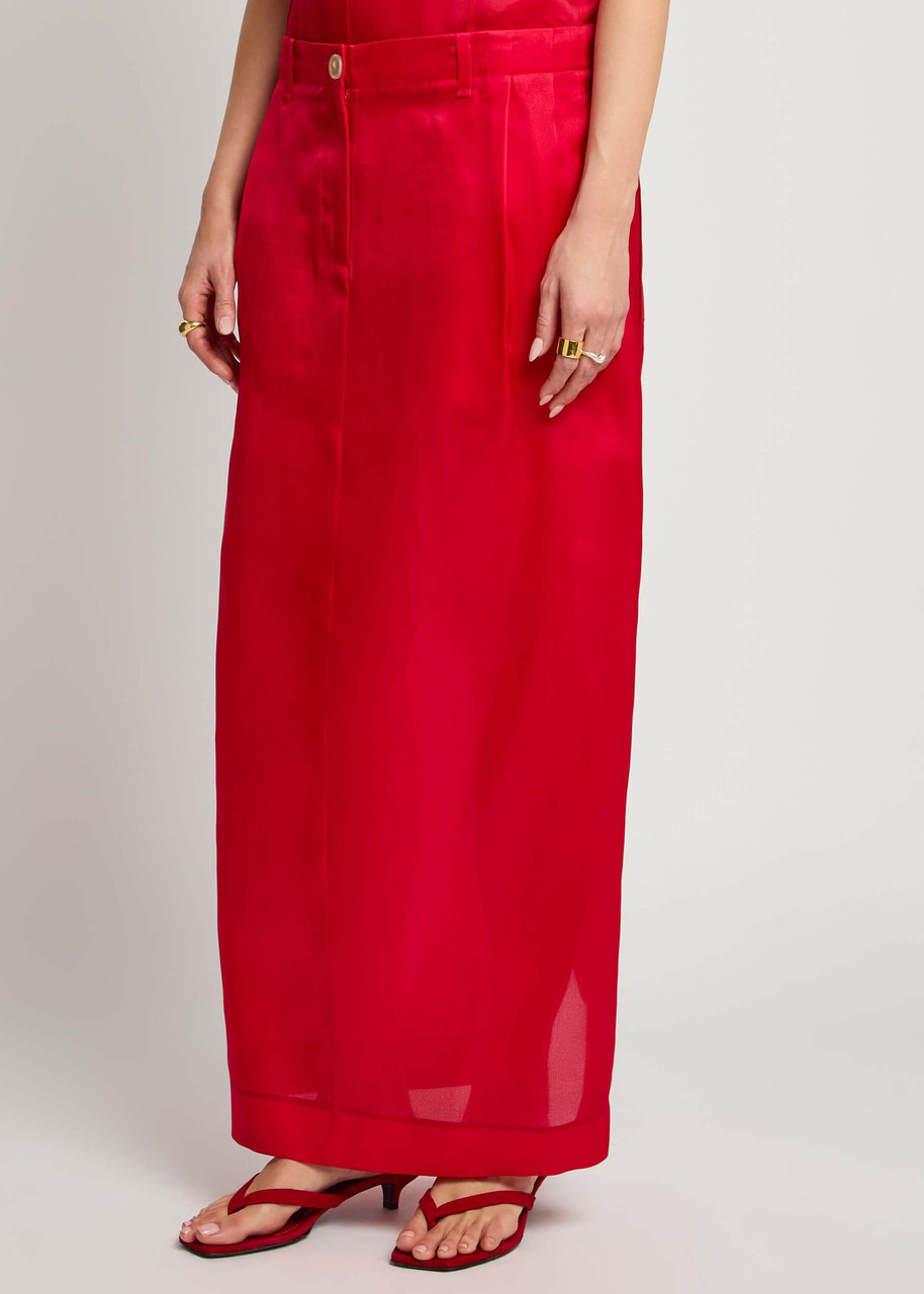 Khaite Lucian Semi-sheer Silk Maxi Skirt - 2