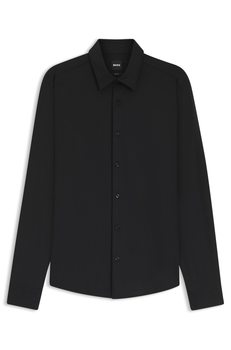 PERFORMANCE-STRETCH SLIM-FIT SHIRT IN STRUCTURED JERSEY 1