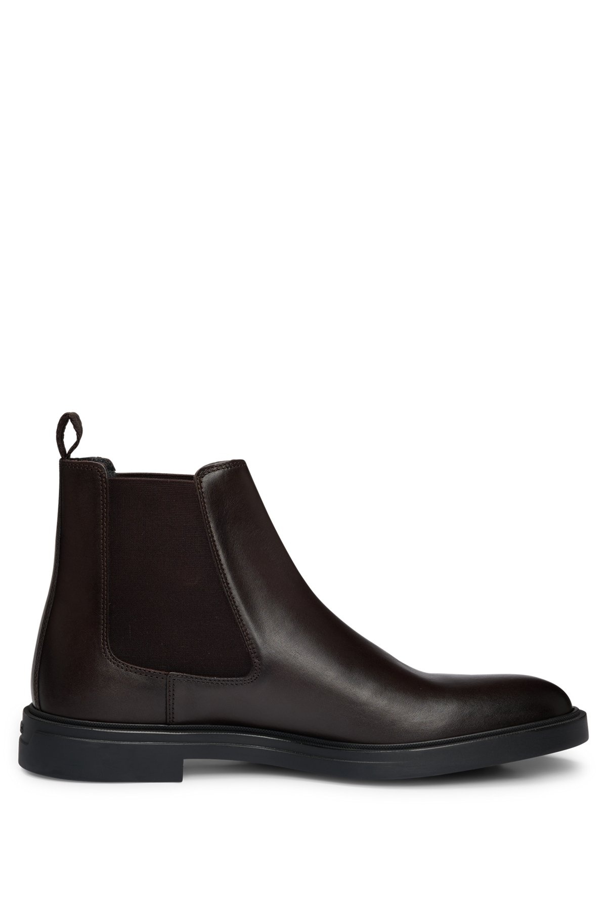LEATHER CHELSEA BOOTS WITH SIGNATURE-STRIPE DETAIL - 1