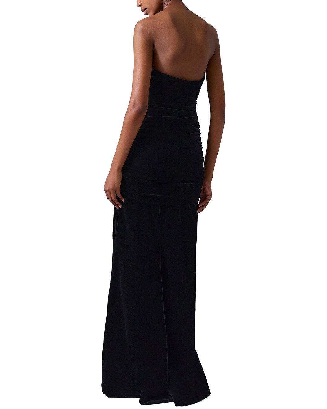 Carolina Herrera Stretch Velvet Strapless Deep U Ruched Gown - 2